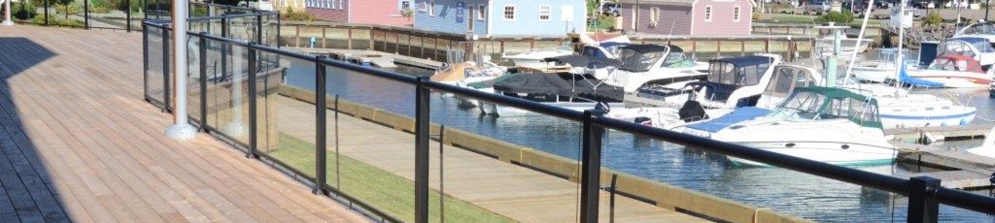 Unobstructed view of the waterfront from a yacht club
